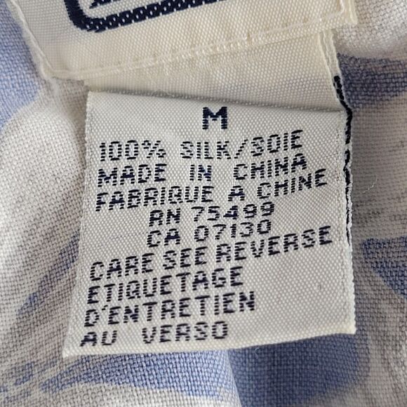 Lot (2) Hawaiian Silk Shirts Size M 100% Aloha Floral Pastel Blue - Picture 9 of 16